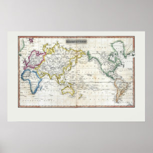 1817 Map of the World Poster