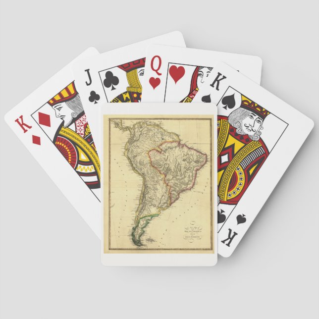 1817 Old Map of South America Playing Cards (Back)