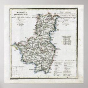 1821 Map of Tambov Russia Poster