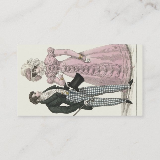 1823 Antique Wedding Man Woman Fashion Business Card (Back)