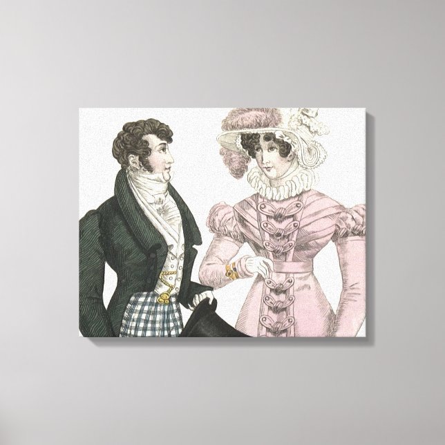 1823 Antique Wedding Man Woman Fashion Canvas Print (Front)