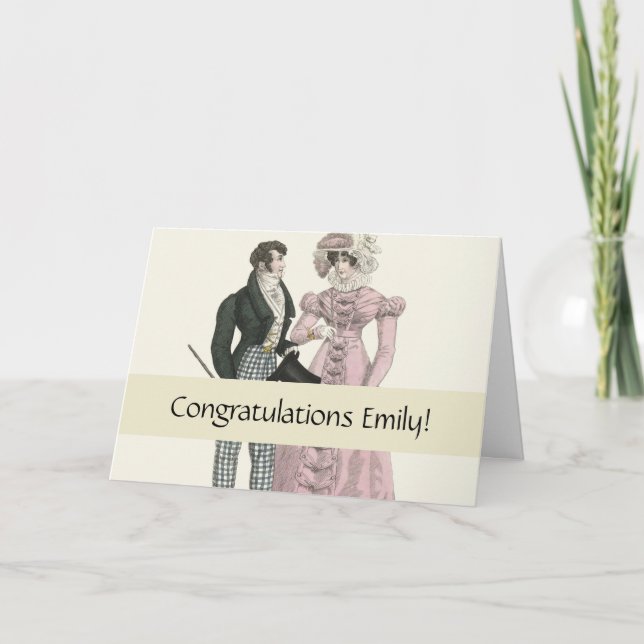 1823 Antique Wedding Man Woman Fashion Card (Front)