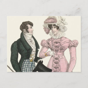 1823 Antique Wedding Man Woman Fashion Postcard