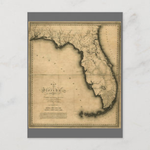 1823 Map of Florida Postcard