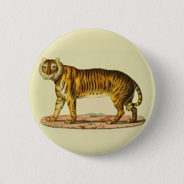1824 tiger print 2 inch round button (Front)