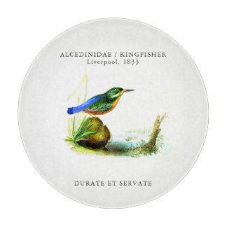 1833 Liverpool Archive | Kingfisher Round Glass Cutting Board