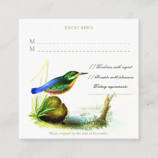 1833 Liverpool Archive | Kingfisher Wedding RSVP Enclosure Card