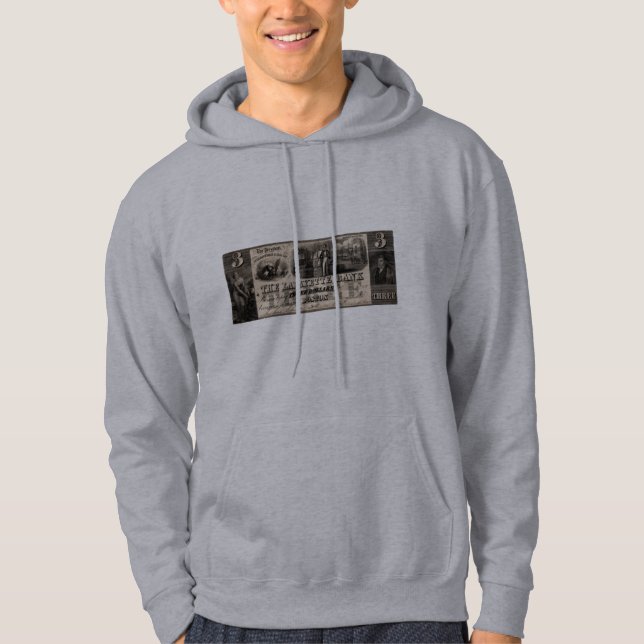 1837 Lafayette Bank Three Dollar Note Hoodie (Front)