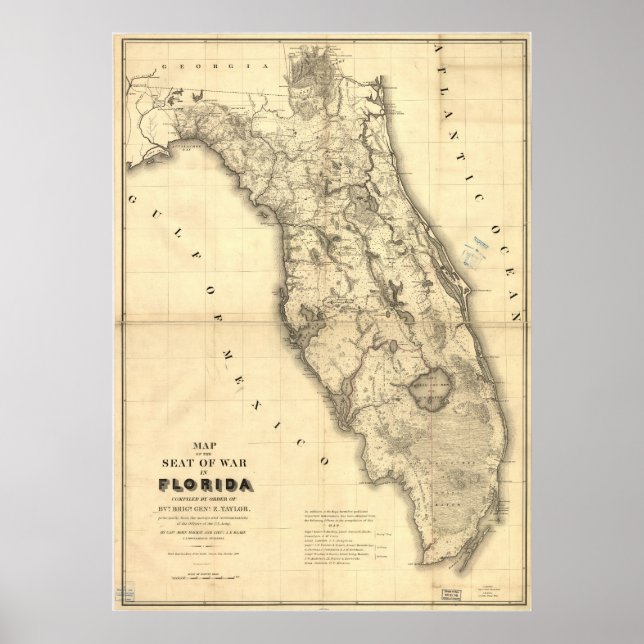 1839 Florida Map Poster (Front)