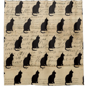 1840's Rustic Ephemera Deed Cat  Silhouette