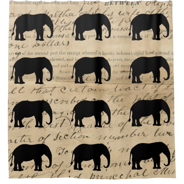 1840's Rustic Ephemera Deed Elephant Silhouette (Front)