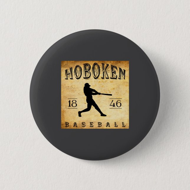 1846 Hoboken New Jersey Baseball  2 Inch Round Button (Front)