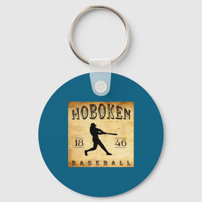 1846 Hoboken New Jersey Baseball  Keychain (Front)