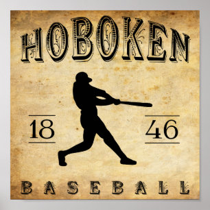 1846 Hoboken New Jersey Baseball Poster