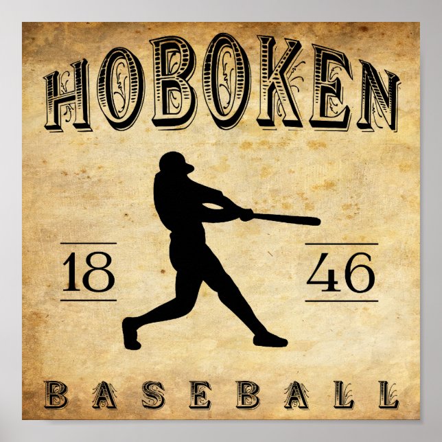1846 Hoboken New Jersey Baseball Poster (Front)