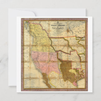 1846 Map of Texas Oregon California by A Mitchell