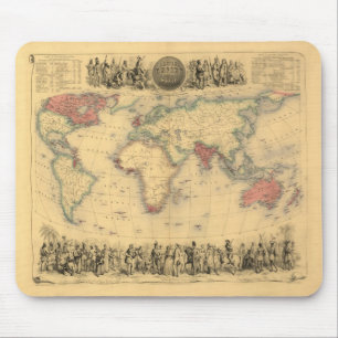 1850’s Map of British Empire Throughout the Worl Mouse Pad