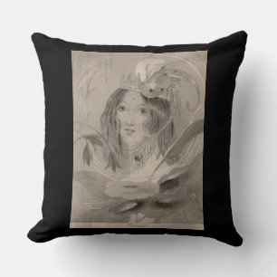 1850s Shakespeare character print Titania Throw Pillow