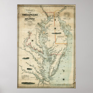 1852 Chart of Chesapeake and Delaware Bays