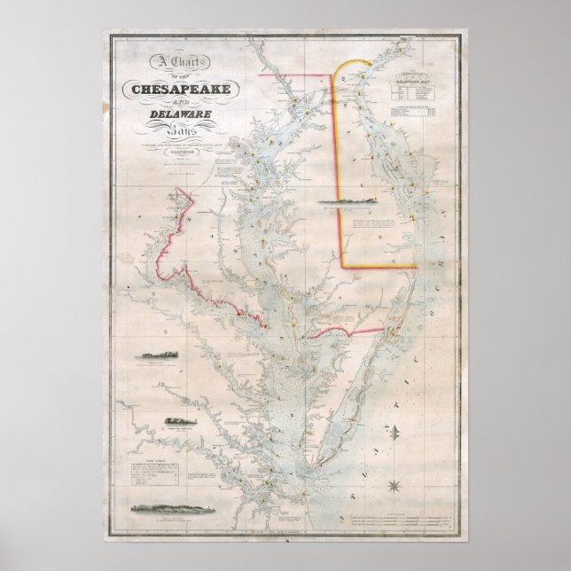 1852 Tableau des baies de Chesapeake et de Delawar (Devant)