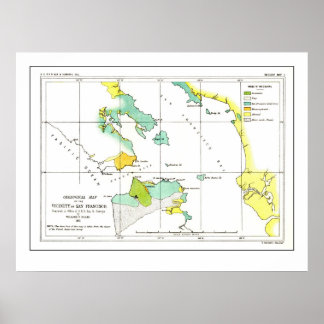 1853 Carte de San Francisco - Poster
