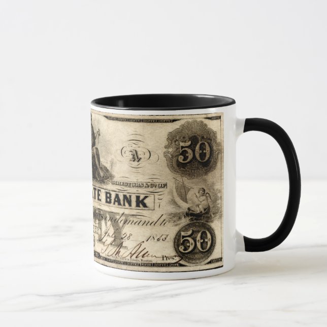 1853 Cochituate Fifty Dollar Note Mug (Right)