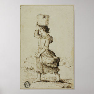 1855 Girl of Claddagh Galway Vintage Irish Print
