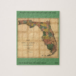 1856 Map of the State of Florida by Columbus Drew Jigsaw Puzzle