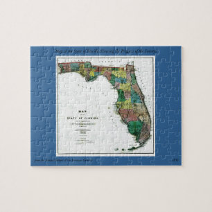 1856 Map of the State of Florida by Columbus Drew Jigsaw Puzzle