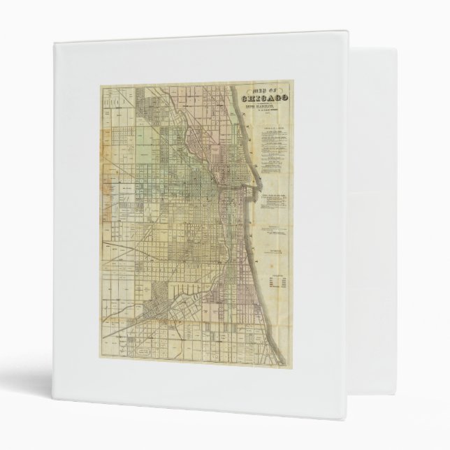 1857 Map of Chicago Illinois Binder (Front/Inside)