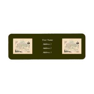 1858 Carte du département d'Ariège, France