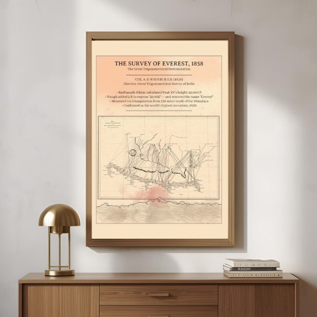 1858 Everest Survey Map — Modern Fine Art Poster (Creator Uploaded)