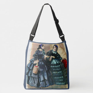 1858 fashion plate print crossbody bag