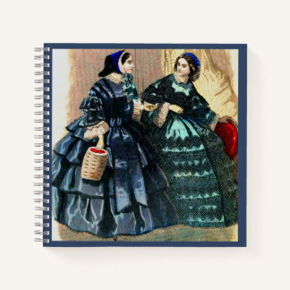 1858 fashion plate print notebook