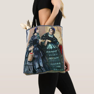 1858 fashion plate print tote bag