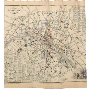 1858 Map: Itineraire des Omnibus dans Paris France