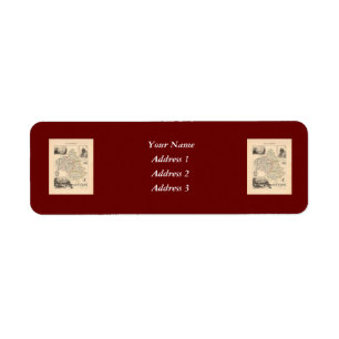 1858 Map of Aveyron Department, France