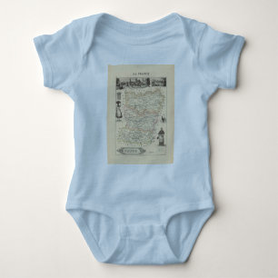 1858 Map of Mayenne Department, France Baby Bodysuit