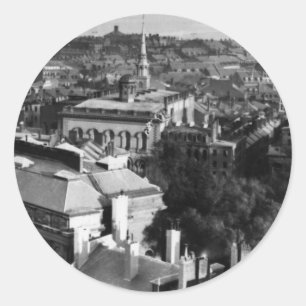 1859: A view of Boston looking south Classic Round Sticker