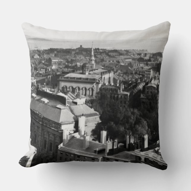 1859:  A view of Boston looking south Throw Pillow (Front)