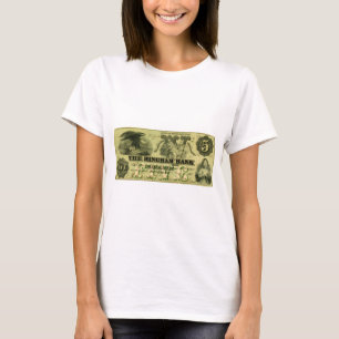 1860 Hingham Massachusetts Five Dollar Note T-Shirt