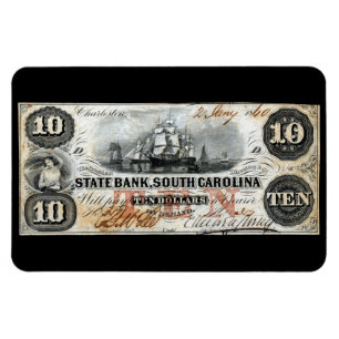 1860 South Carolina Ten Dollar Note Magnet