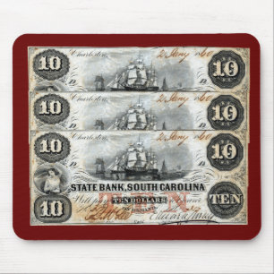 1860 South Carolina Ten Dollar Note Mouse Pad