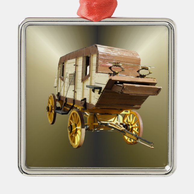 1860s Stagecoach - Denver Gold Rush Metal Ornament (Front)