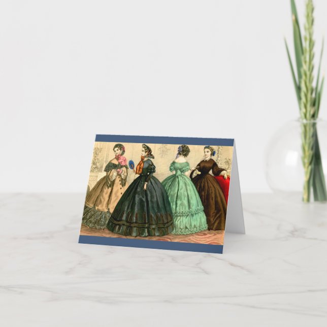 1861 German fashion plate Note Card (Front)