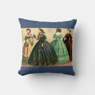1861 German fashion plate Throw Pillow