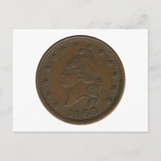 1863 Civil War Token Postcard