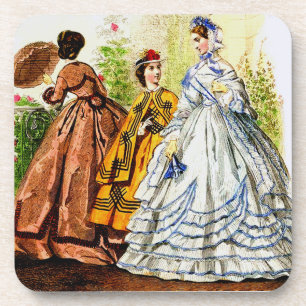 1863 Journal Des Jeunes Personnes fashion plate Coaster