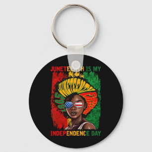 1865 Is My Independence Day American African Flag  Keychain