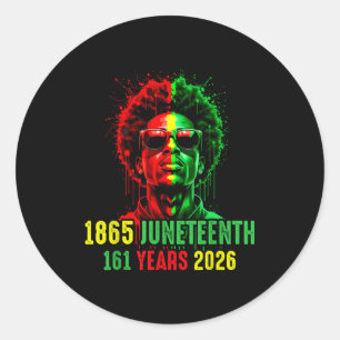 1865 juneteenth 161 years 2026 black history pride classic round sticker